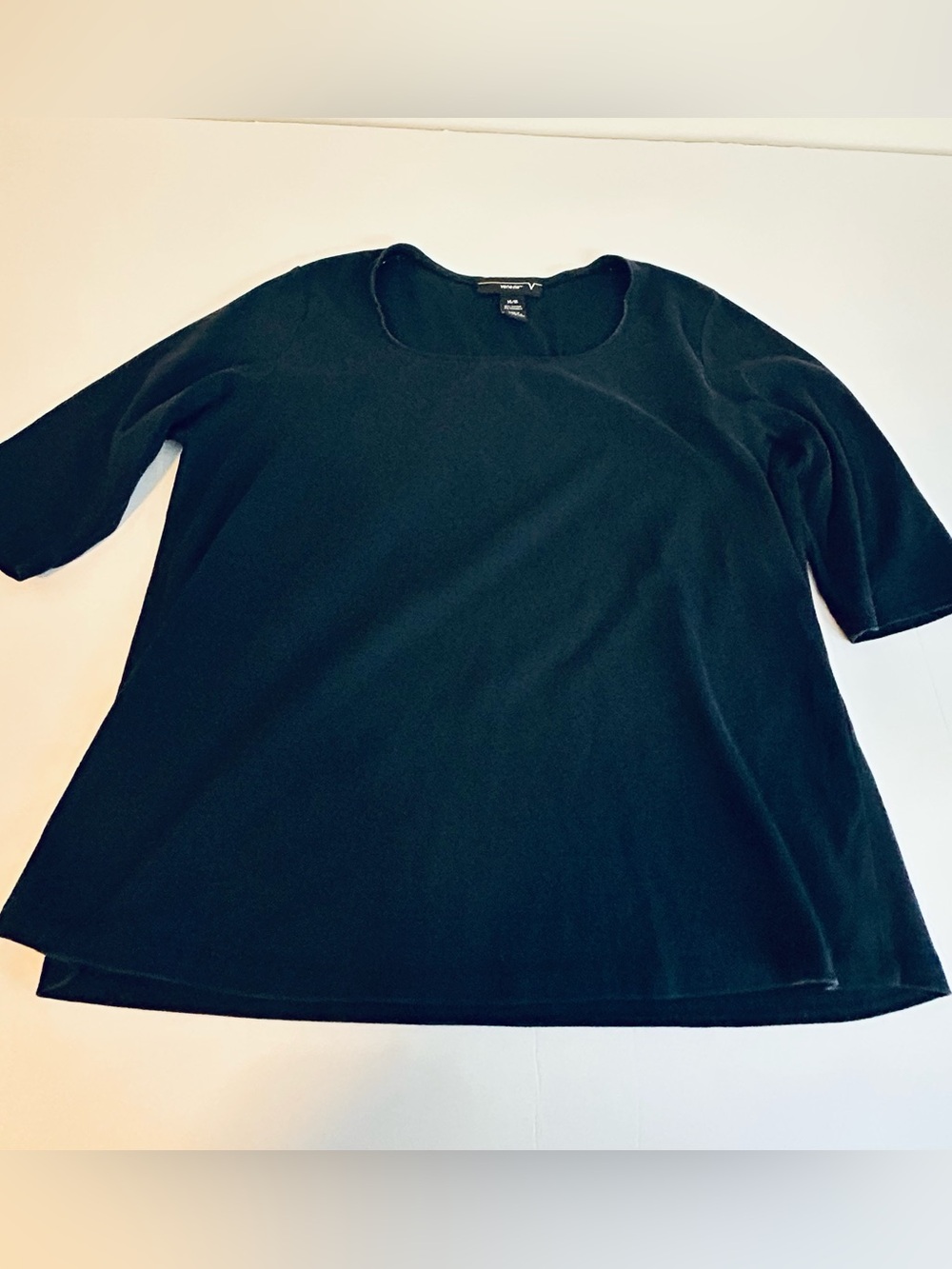 Venezia Navy Knit Top with Crew Neck